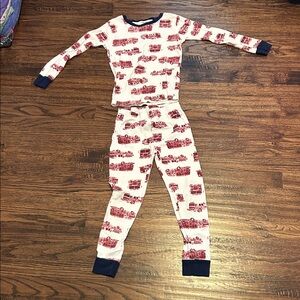 Carter's Red and Navy Train Pajama Set